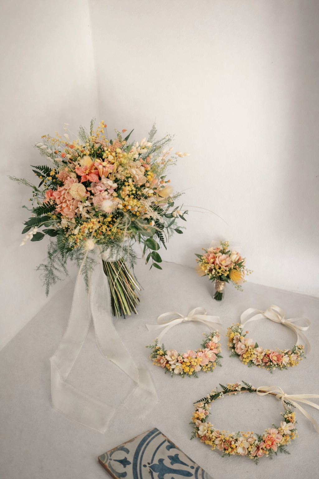 CORONA DE FLORES • Ramo de novia
