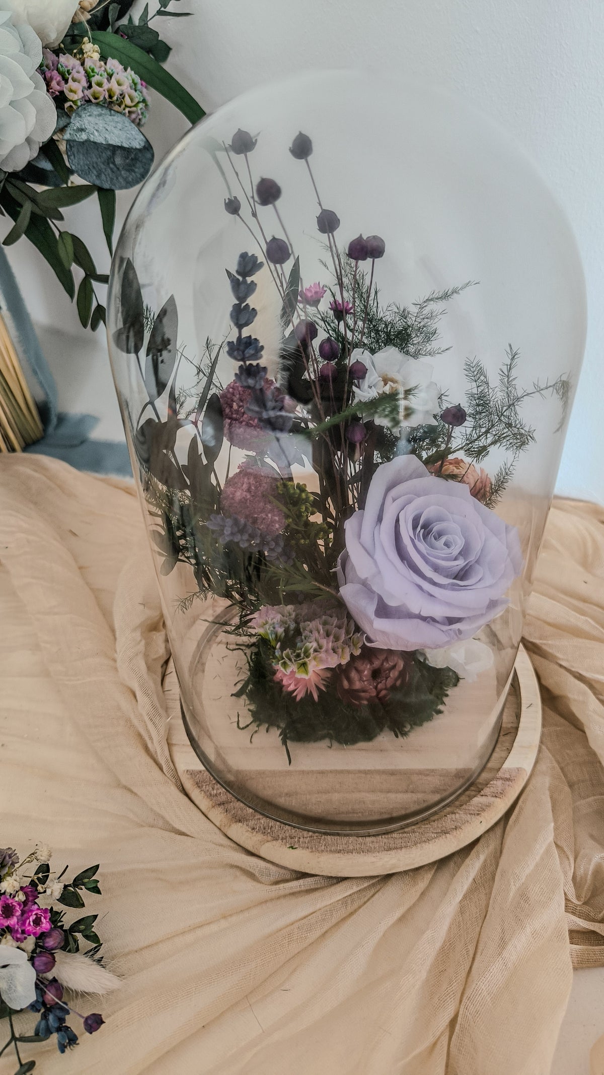 CÚPULA DE FLORES • Flores preservadas